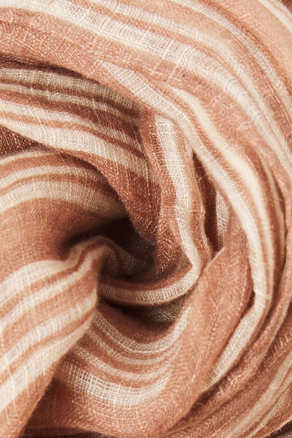 BRUNELLO CUCINELLI Frayed striped linen-gauze scarf