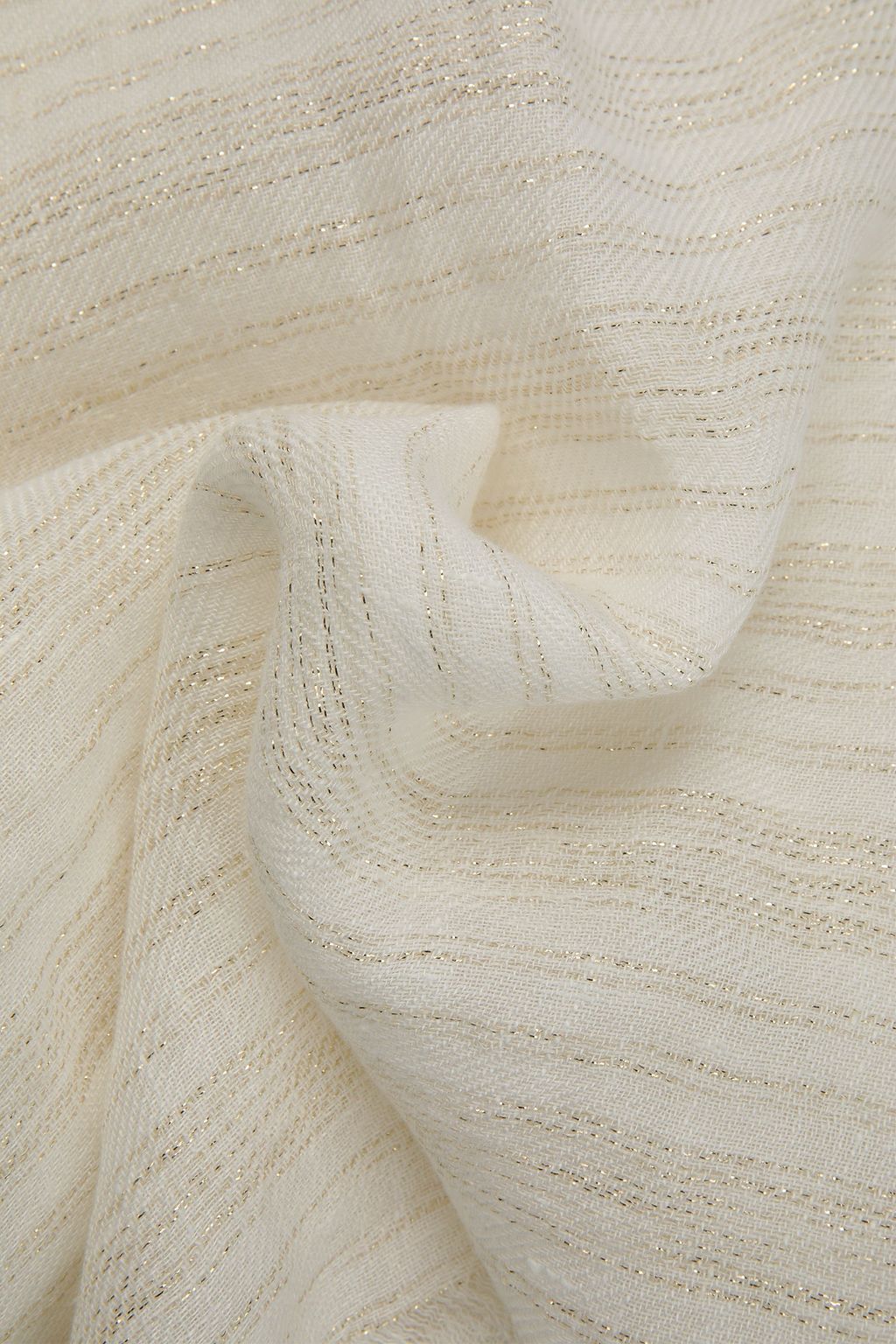 BRUNELLO CUCINELLI Metallic striped linen-blend scarf