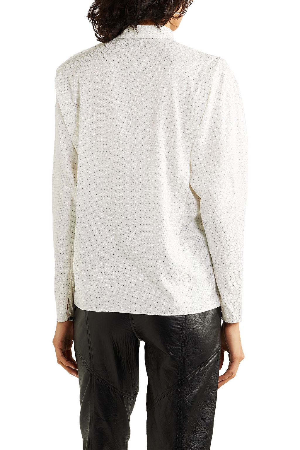 ISABEL MARANT Saki pussy-bow polka-dot silk-blend jacquard blouse