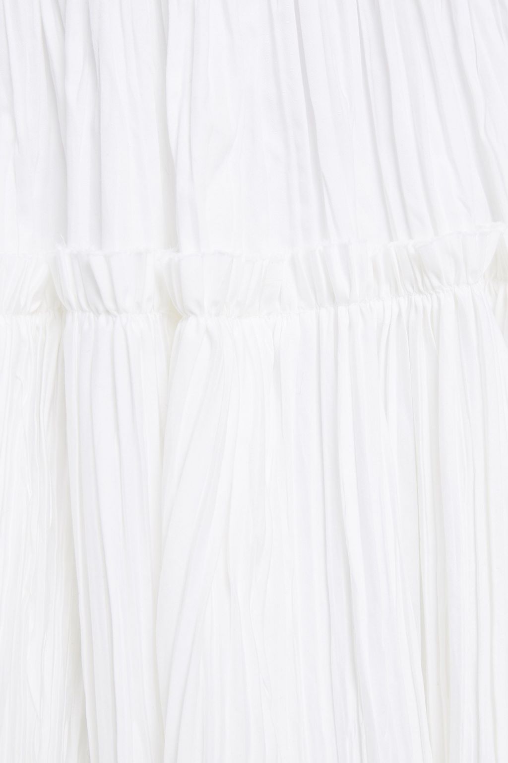 KHAITE Paula ruffled pleated cotton-poplin mini dress