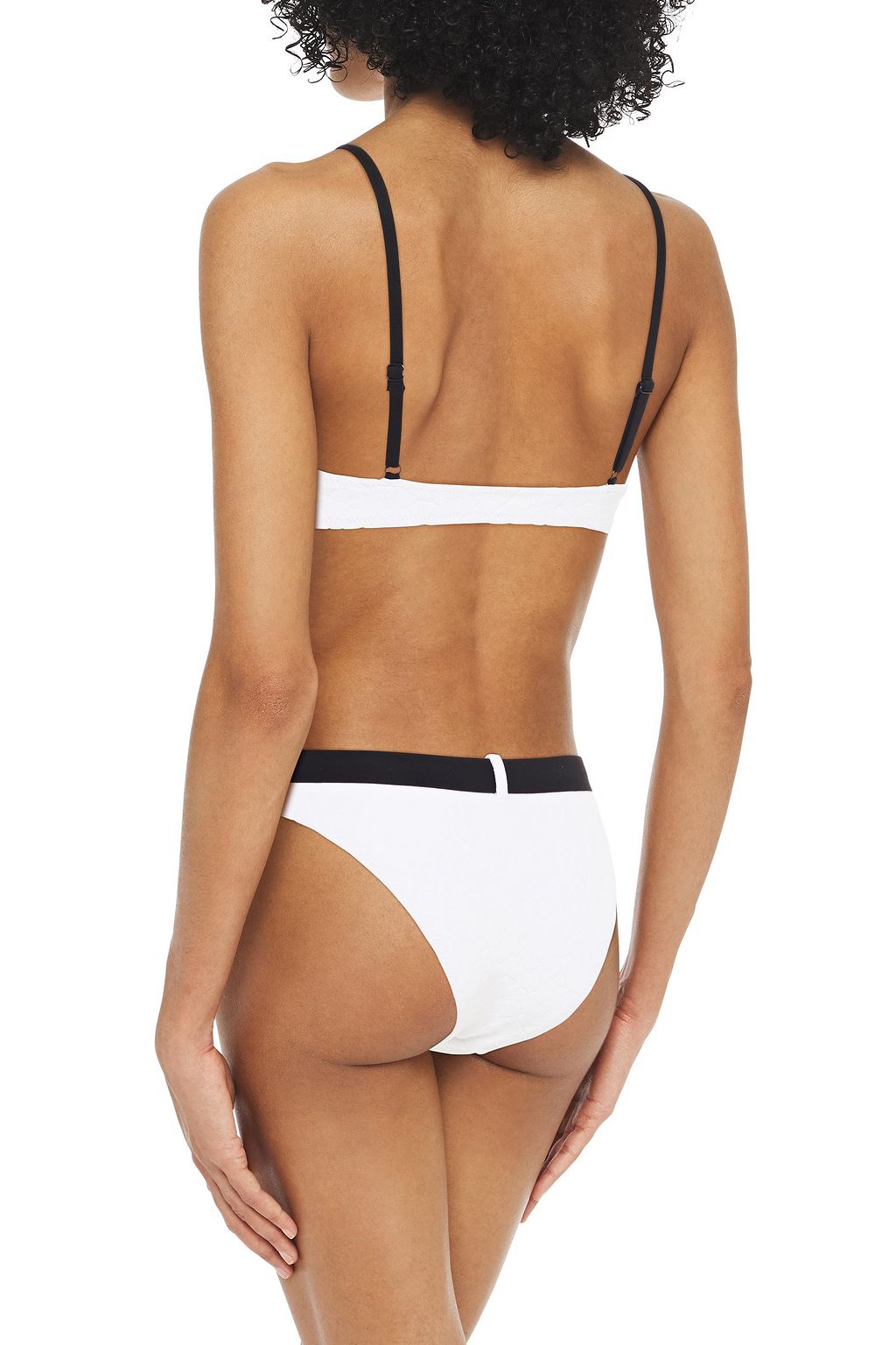 SOLID & STRIPED The Rachel belted stretch-jacquard mid-rise bikini briefs