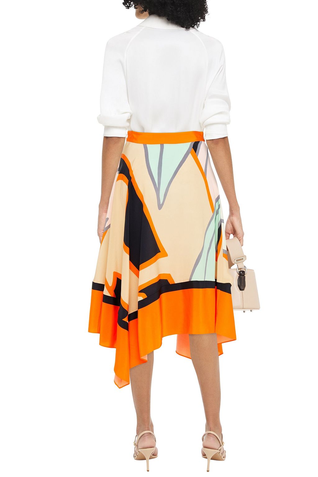 DIANE VON FURSTENBERG Madeline asymmetric printed silk crepe de chine skirt