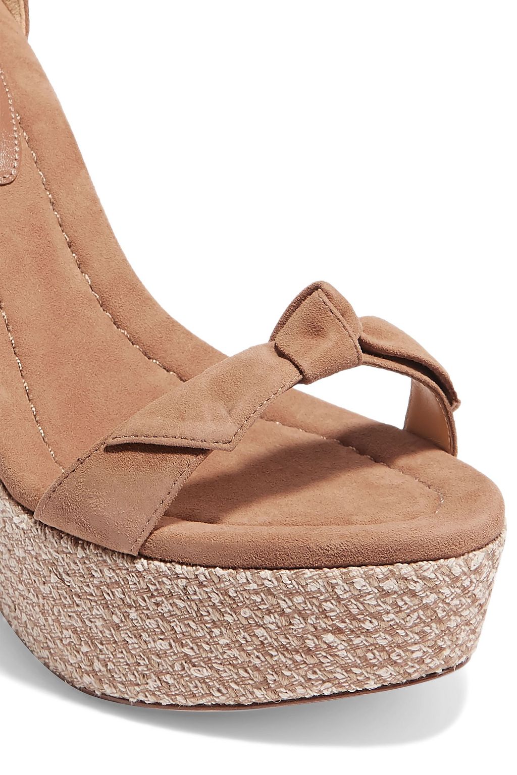 ALEXANDRE BIRMAN Clarita 120 bow-embellished suede wedge sandals