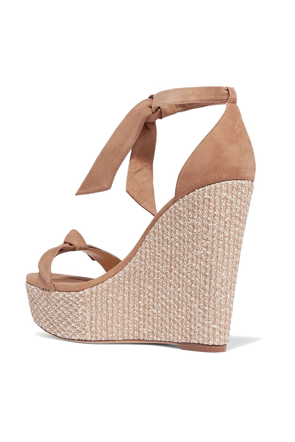 ALEXANDRE BIRMAN Clarita 120 bow-embellished suede wedge sandals