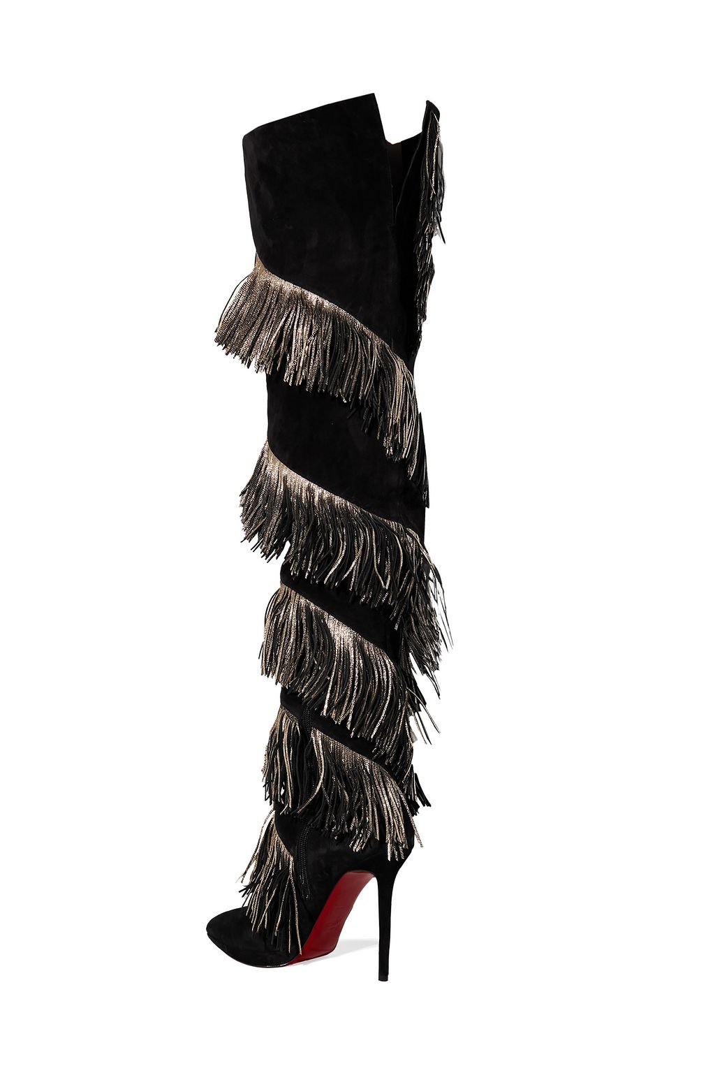 CHRISTIAN LOUBOUTIN Bolcheva 120 fringed suede over-the-knee boots