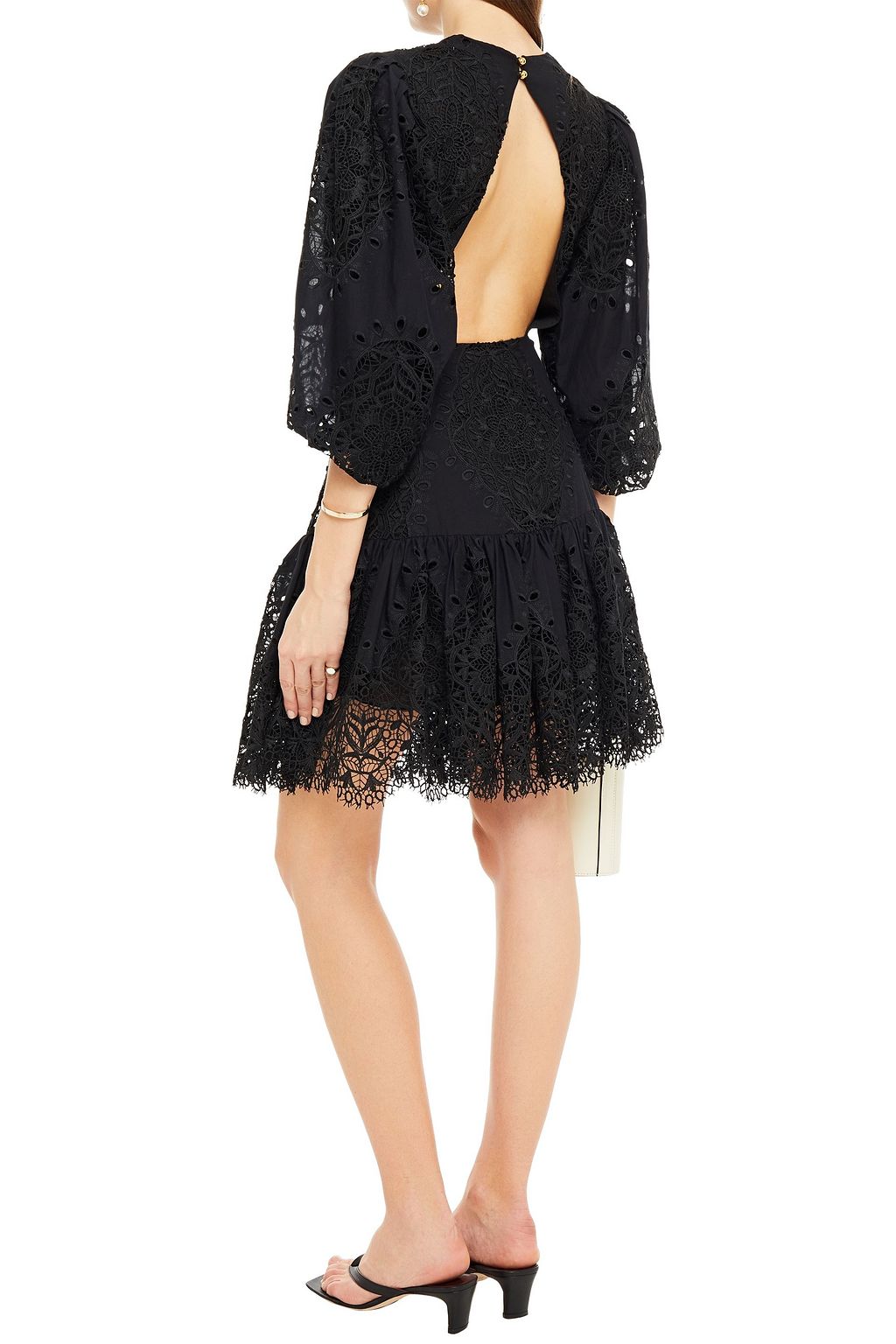 BORGO DE NOR Tabitha cutout guipure lace mini dress
