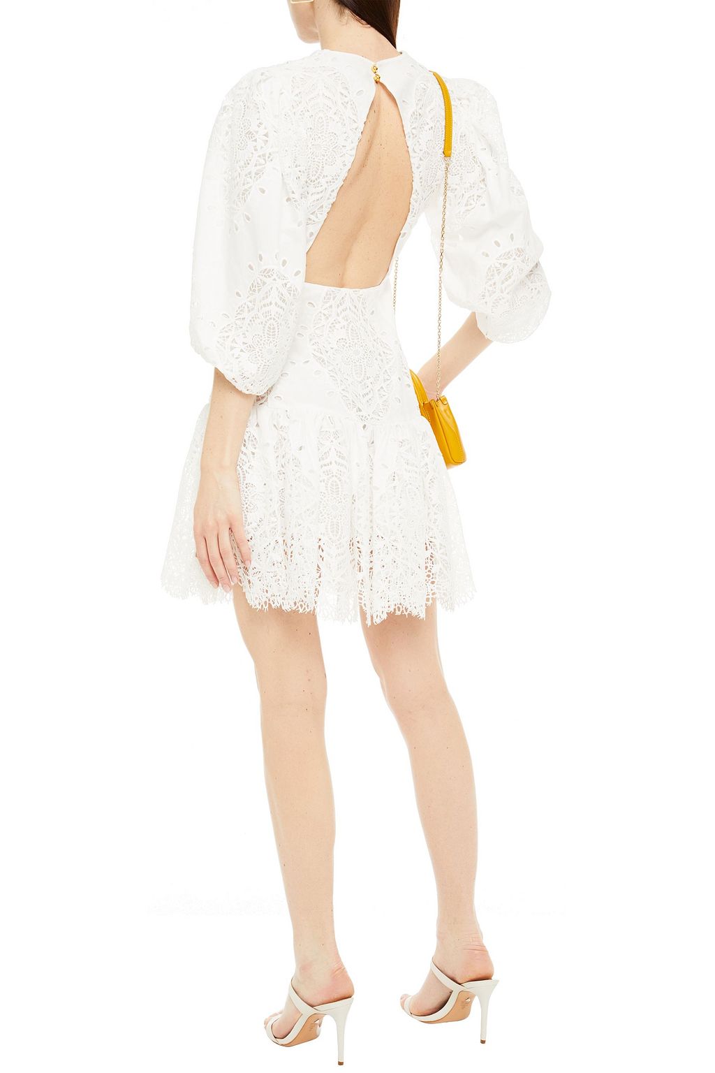BORGO DE NOR Tabitha cutout guipure lace mini dress