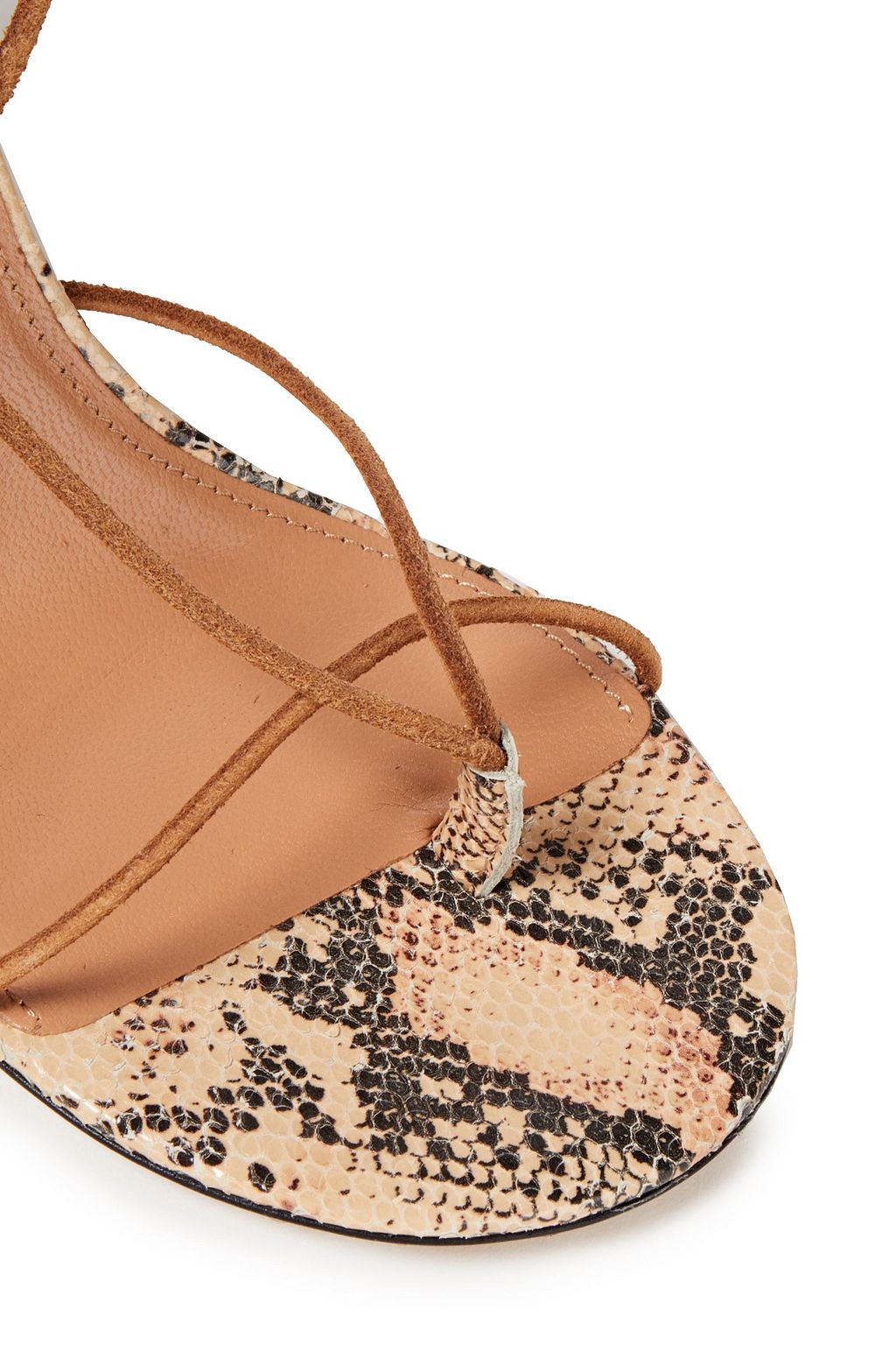 ISABEL MARANT Askee suede and snake-effect leather sandals