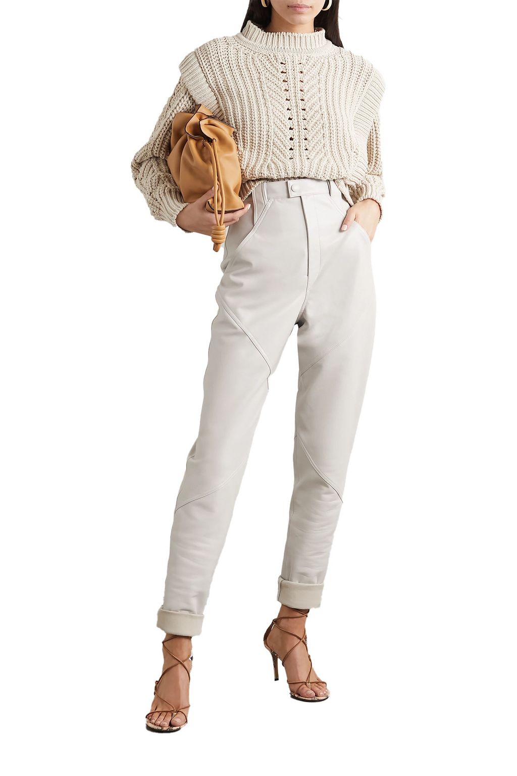 ISABEL MARANT Askee suede and snake-effect leather sandals