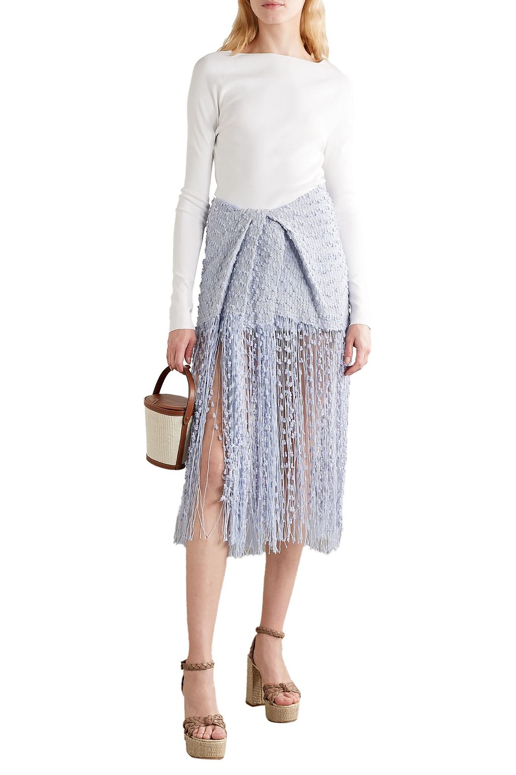 GIANVITO ROSSI Braided leather platform sandals
