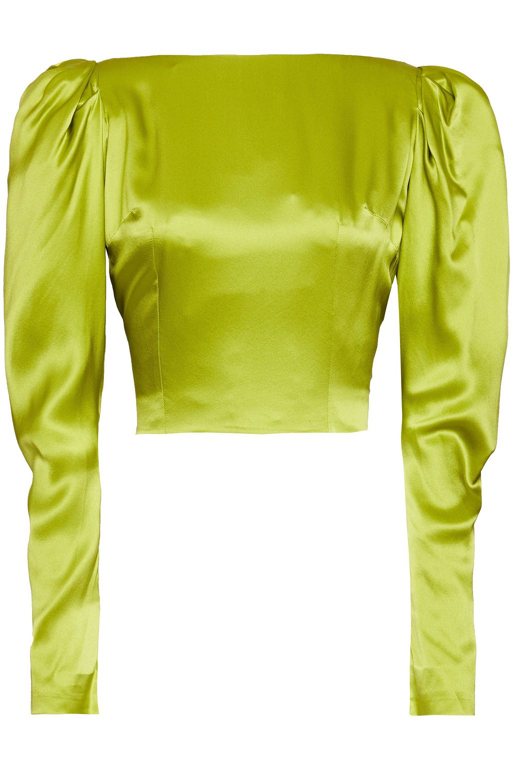 lime green satin top