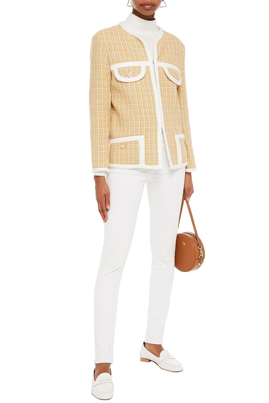 SANDRO Mielle metallic cotton-blend tweed jacket