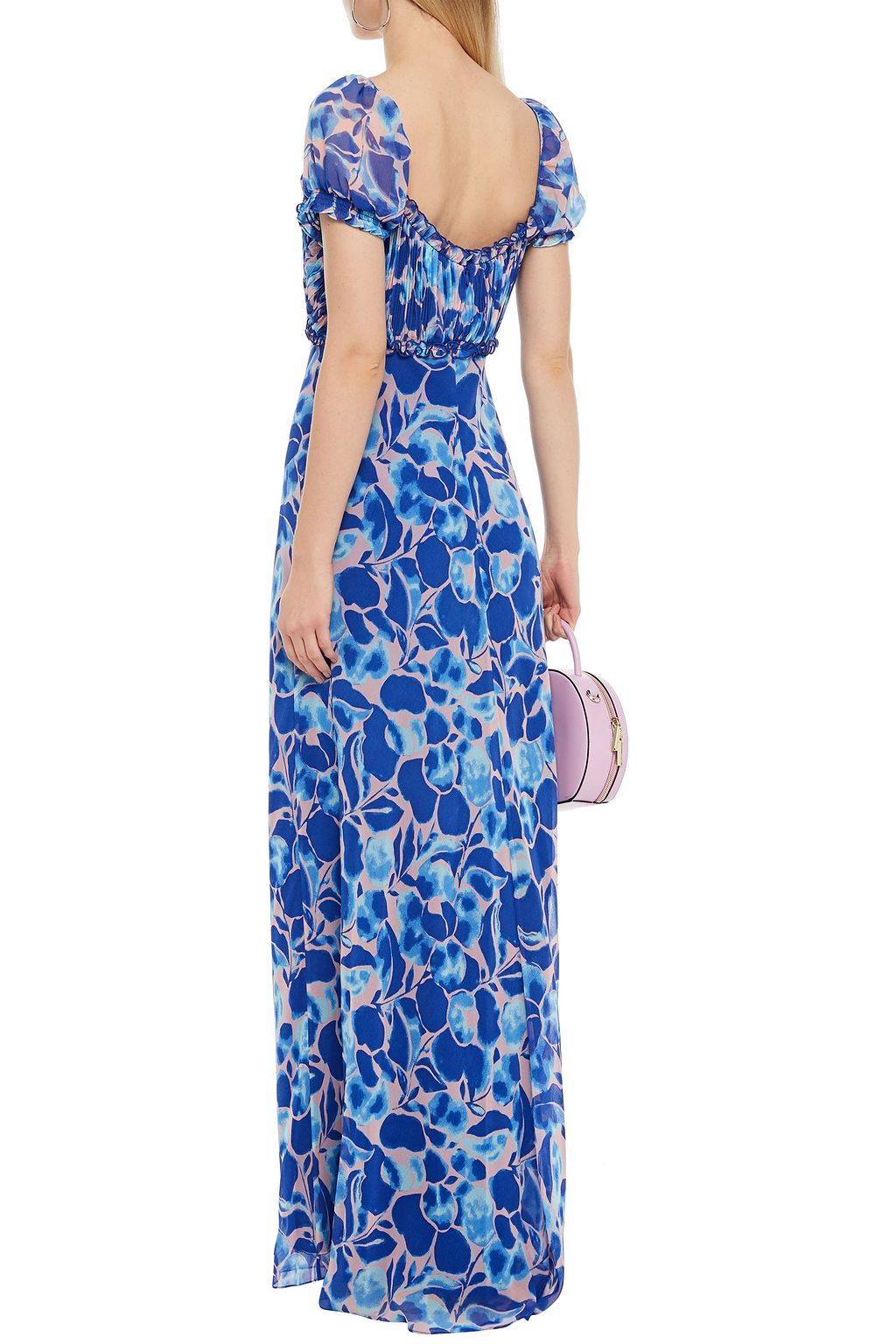 DIANE VON FURSTENBERG Chevelle ruched printed chiffon maxi dress