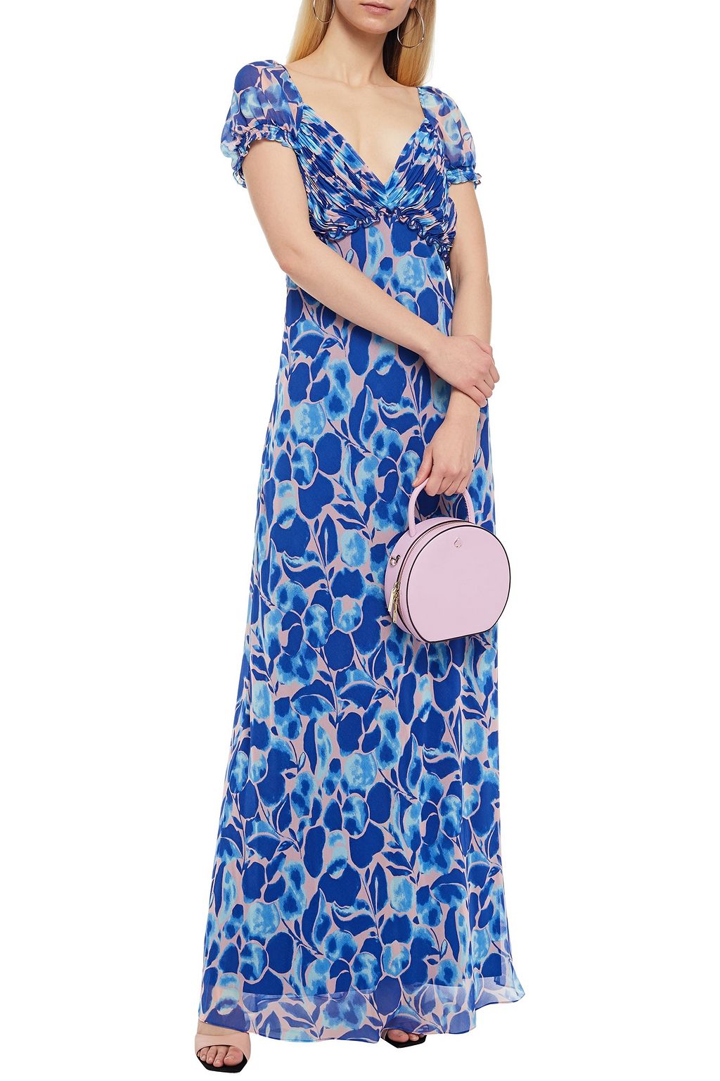 DIANE VON FURSTENBERG Chevelle ruched printed chiffon maxi dress