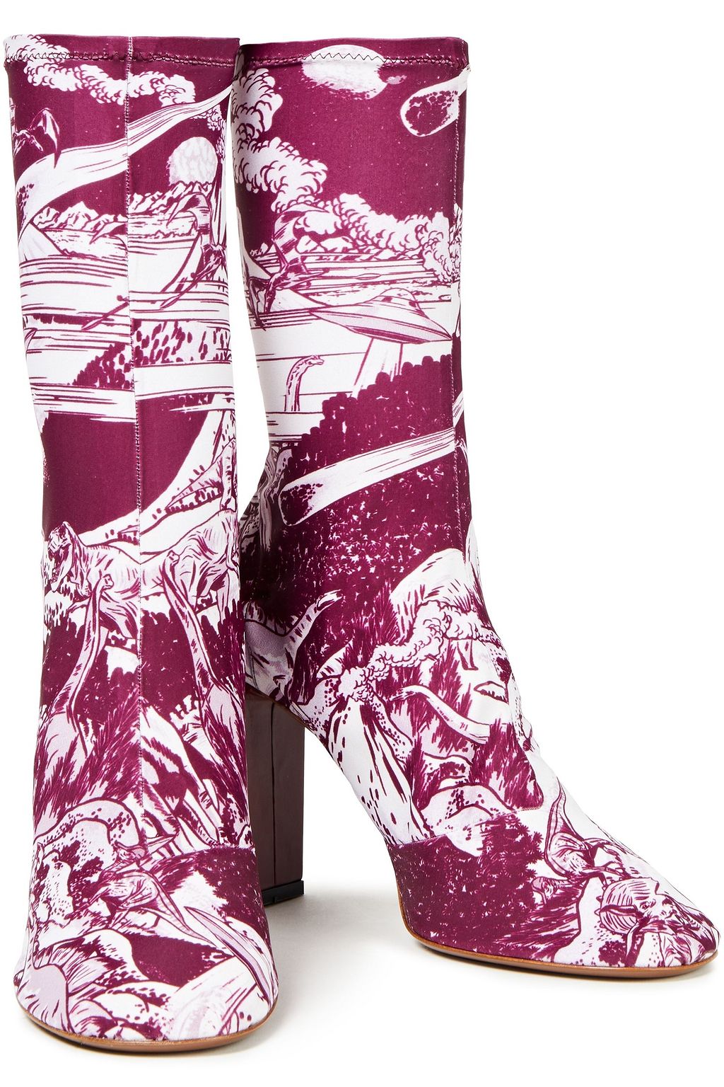 NEOUS Laelia leather-trimmed printed stretch-jersey sock boots