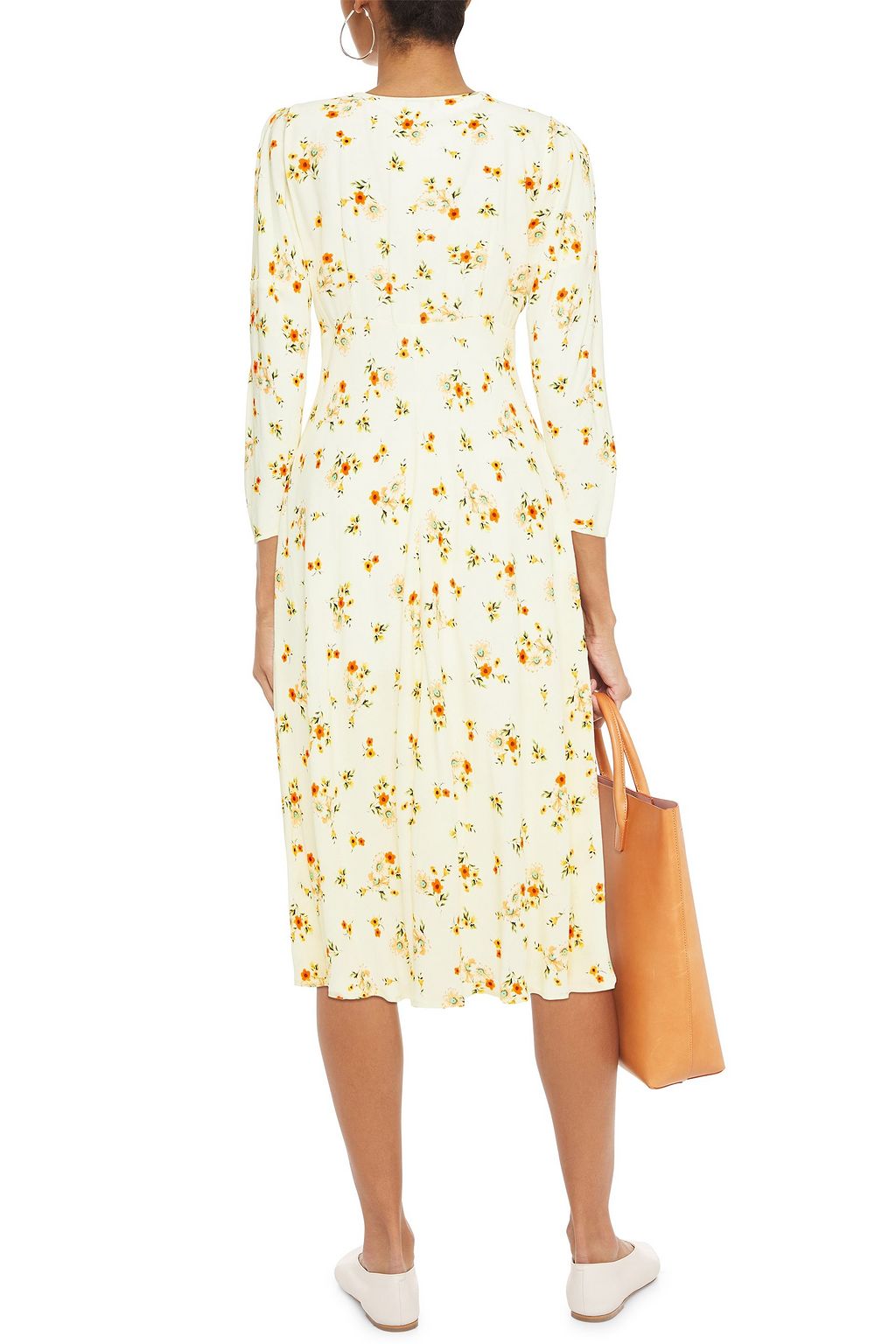 GHOST LONDON Clea floral-print crepe de chine midi dress
