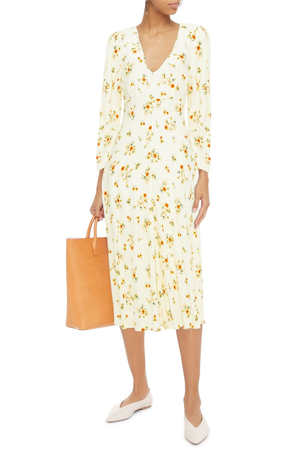 GHOST LONDON Clea floral-print crepe de chine midi dress