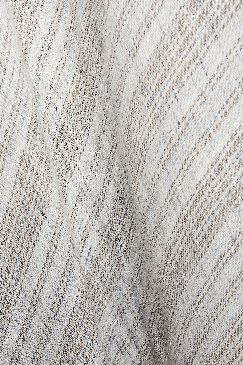 BRUNELLO CUCINELLI Fringed metallic linen-blend wrap