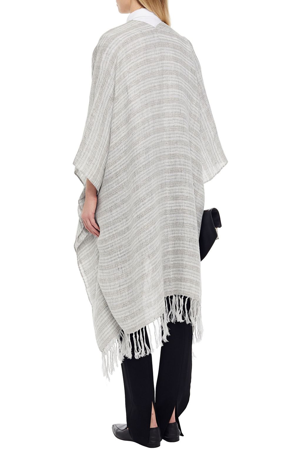BRUNELLO CUCINELLI Fringed metallic linen-blend wrap