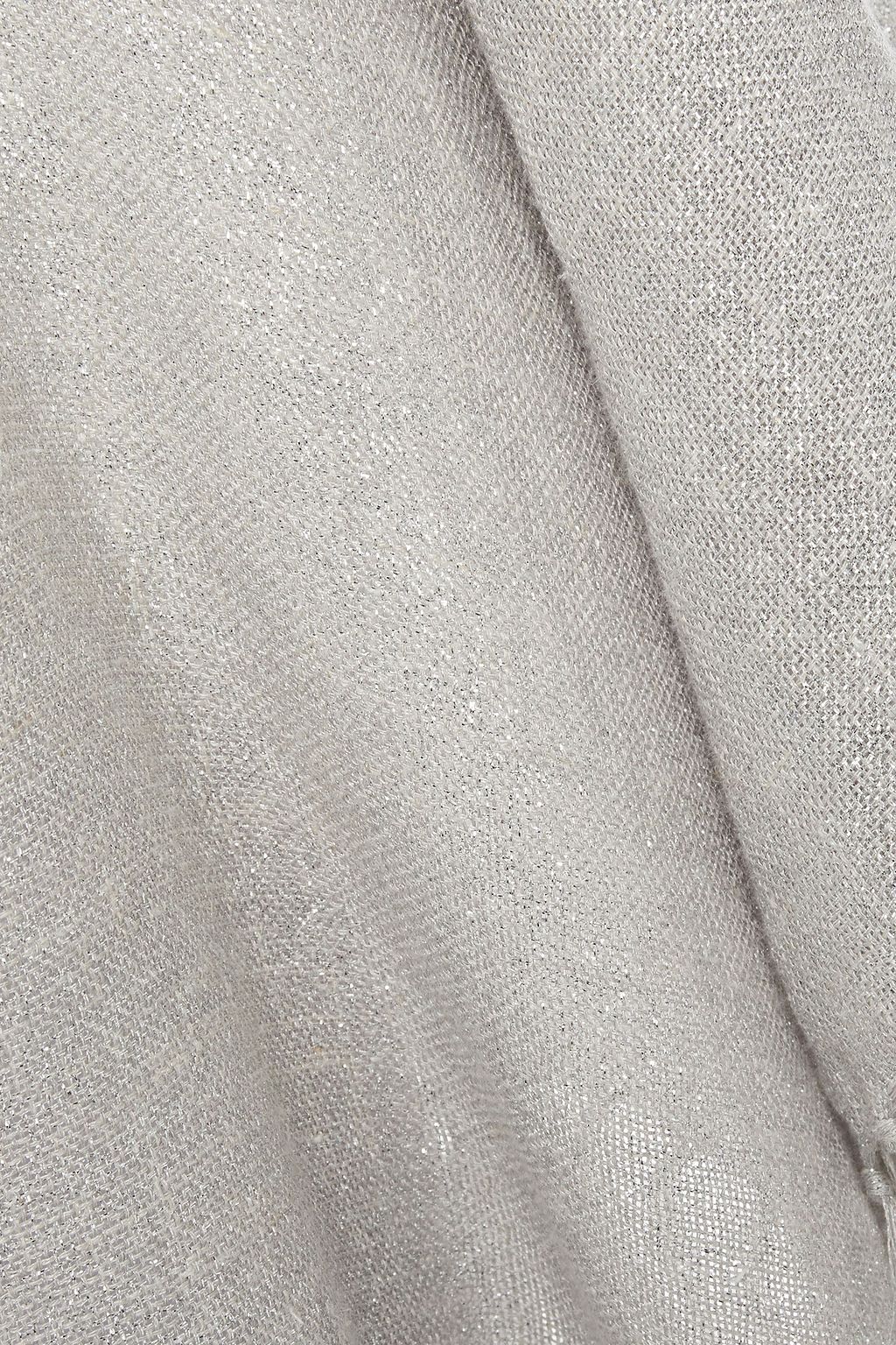 BRUNELLO CUCINELLI Fringed metallic gauze wrap