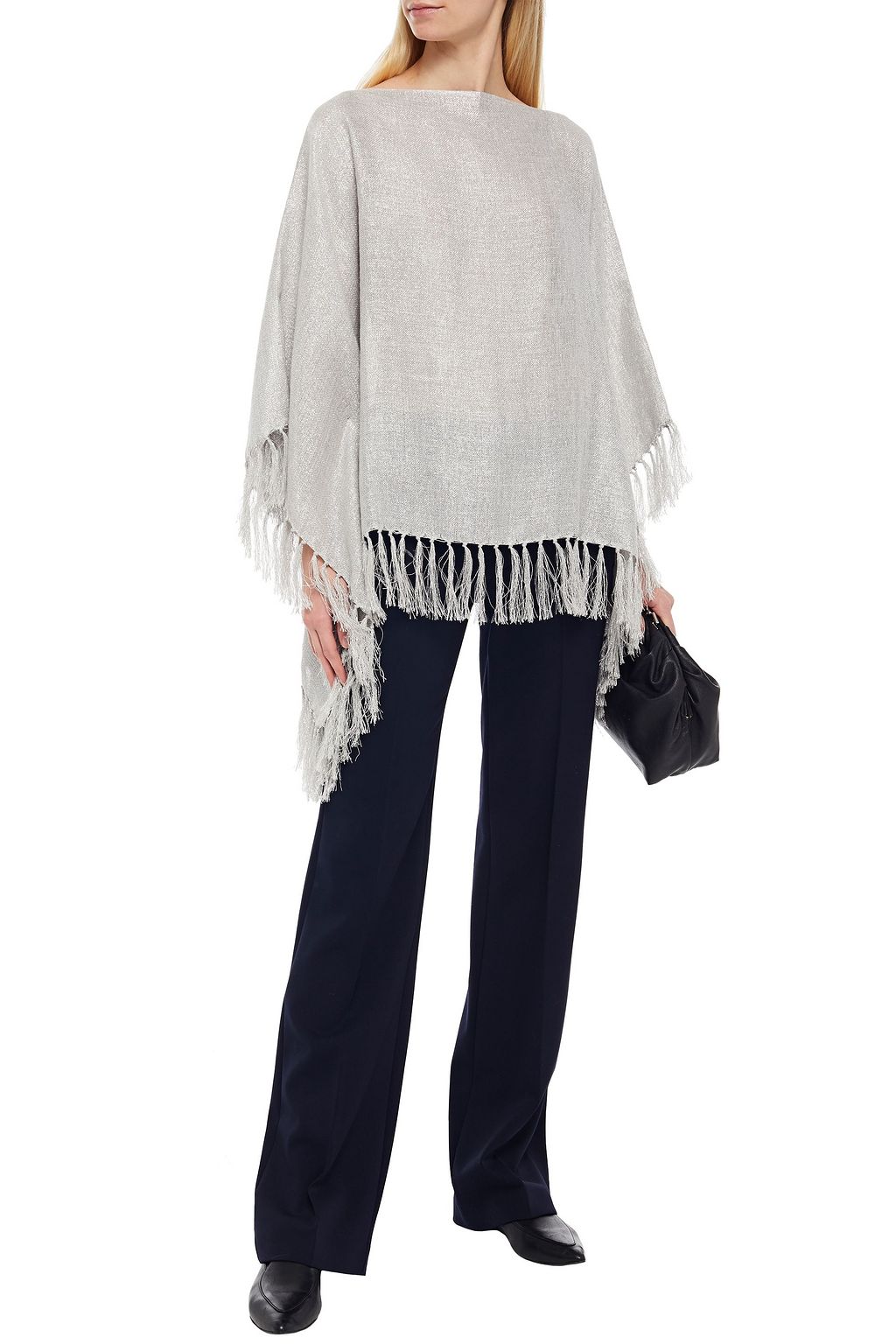 BRUNELLO CUCINELLI Fringed metallic gauze wrap