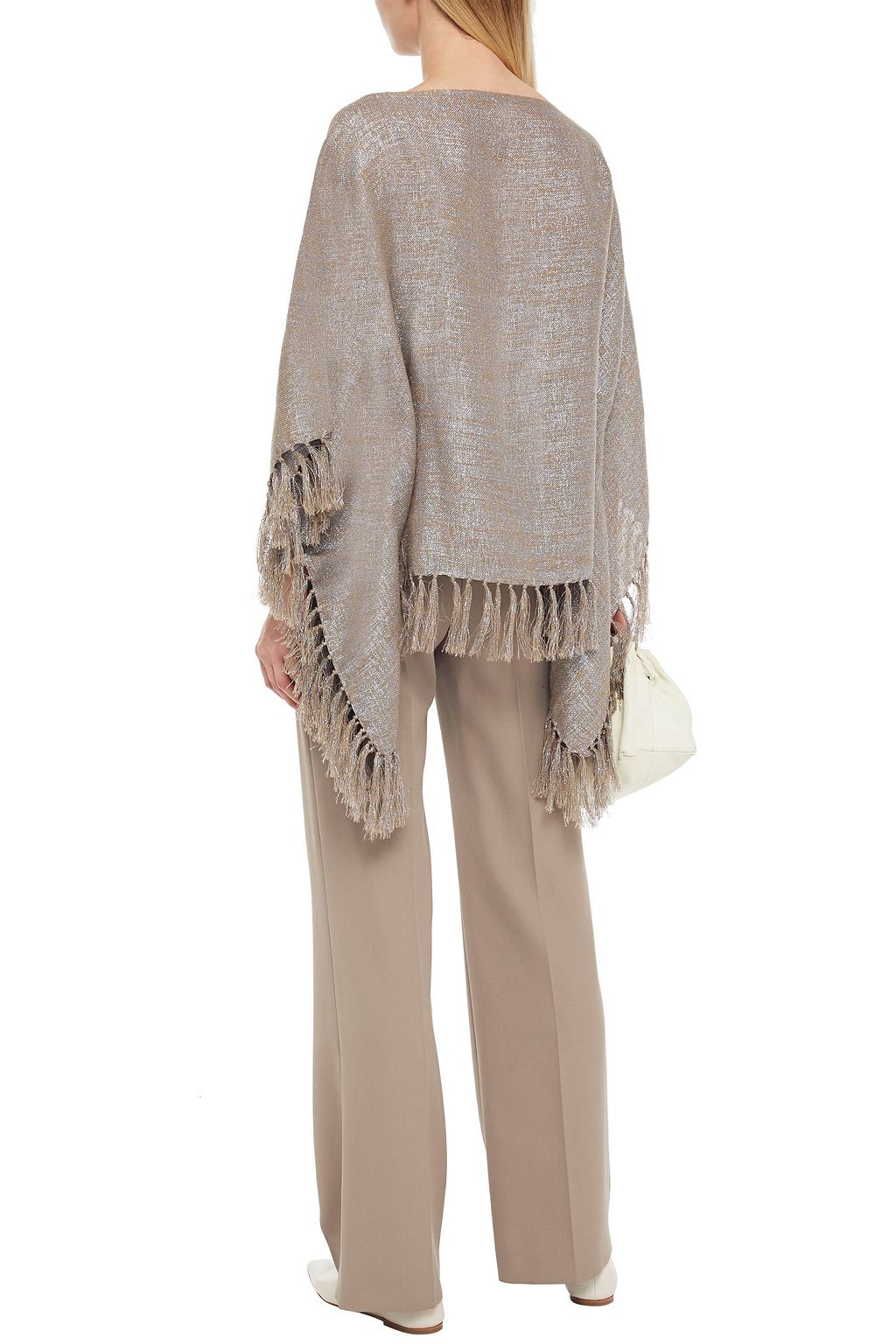 BRUNELLO CUCINELLI Fringed metallic gauze wrap