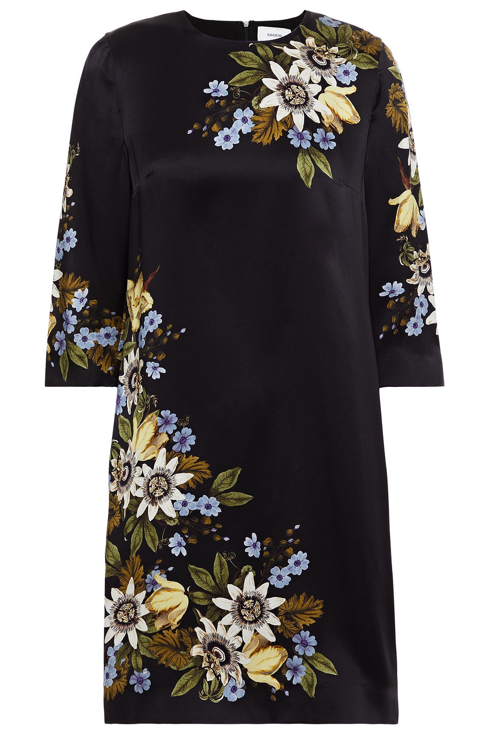 Erdem Woman Floral-print Silk-satin Mini Dress Black Size 6