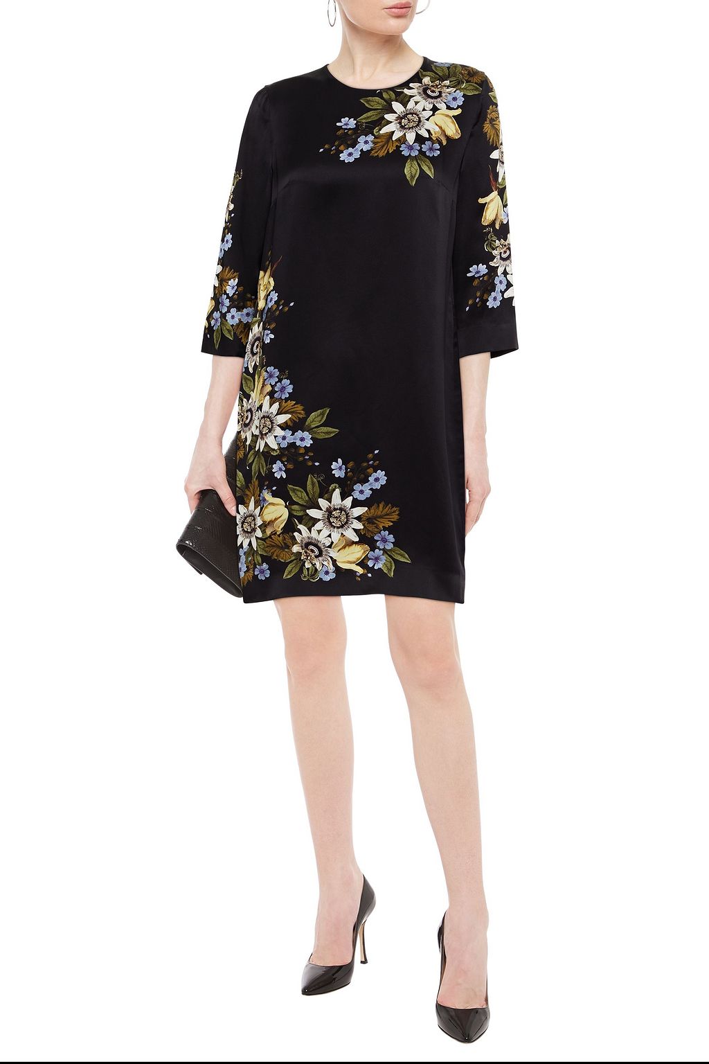 ERDEM Floral-print silk-satin mini dress