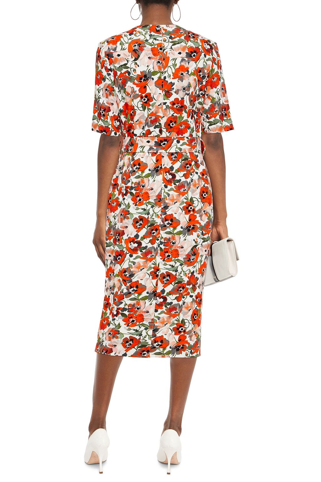 GOAT Kylie belted floral-print stretch-crepe midi dress
