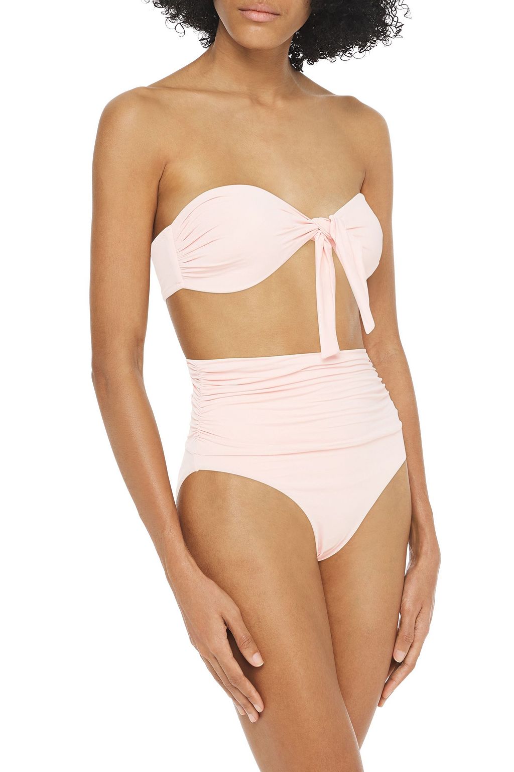MELISSA ODABASH Caribe tie-front ruched bandeau bikini top