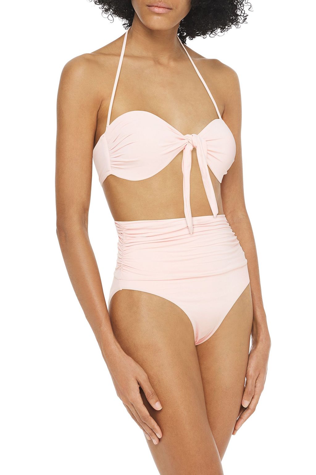 MELISSA ODABASH Caribe tie-front ruched bandeau bikini top
