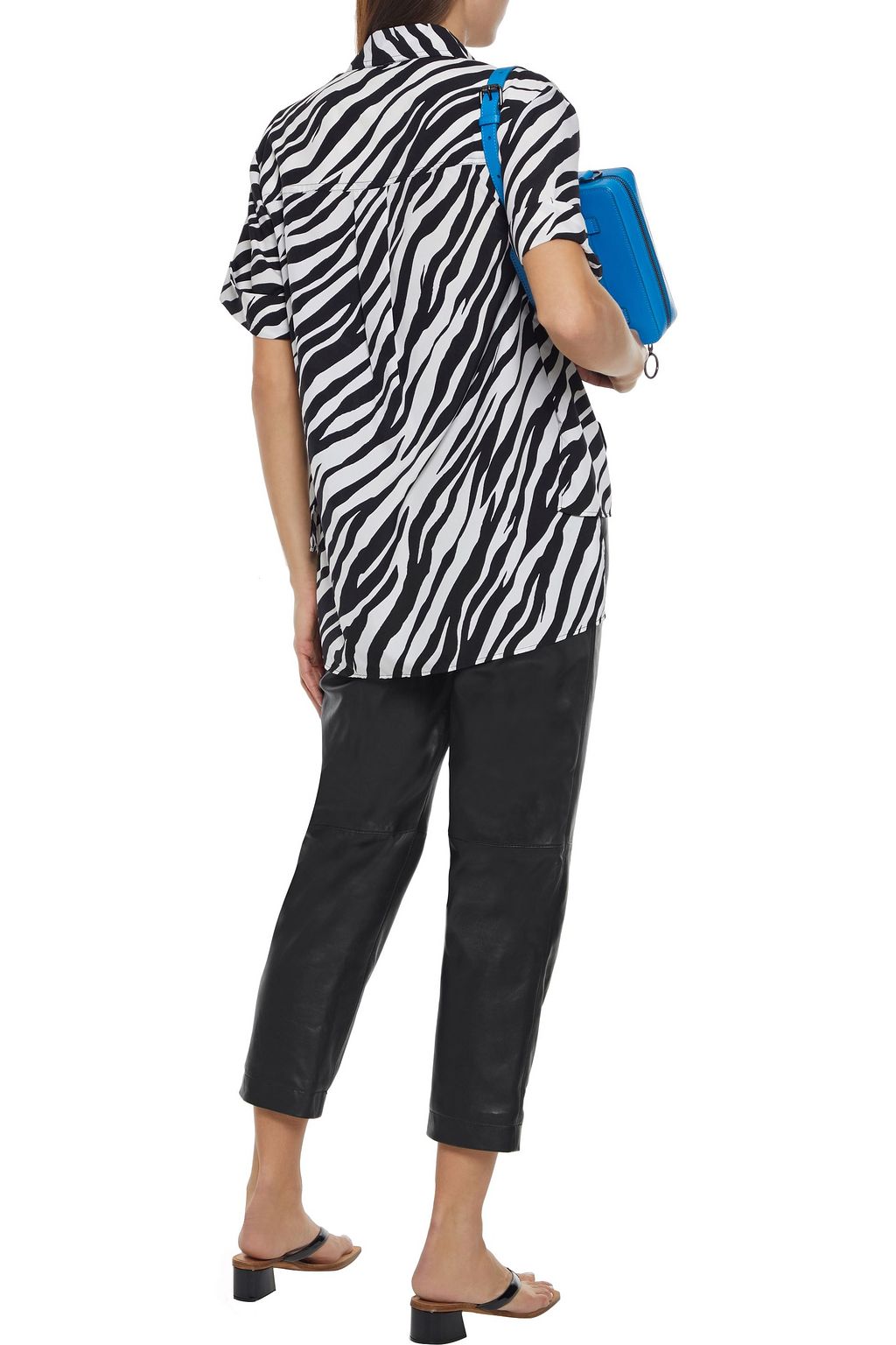 WALTER BAKER Maggie cropped belted leather tapered pants