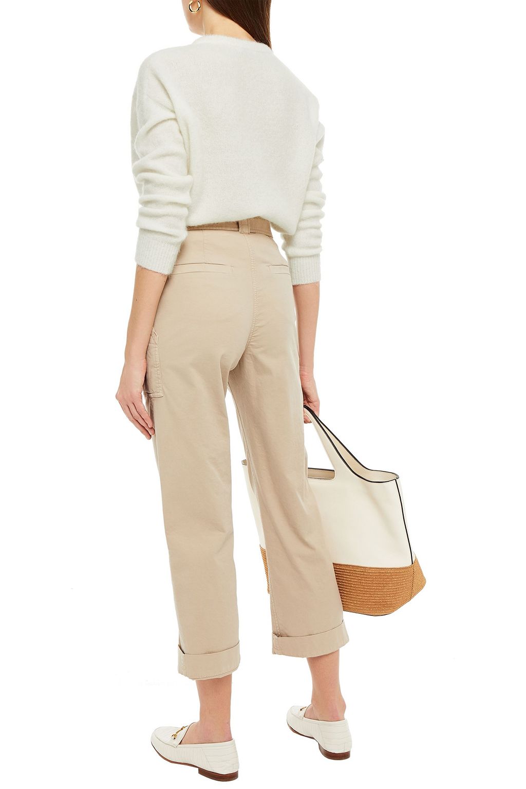 BRUNELLO CUCINELLI Embellished printed brushed knitted sweater