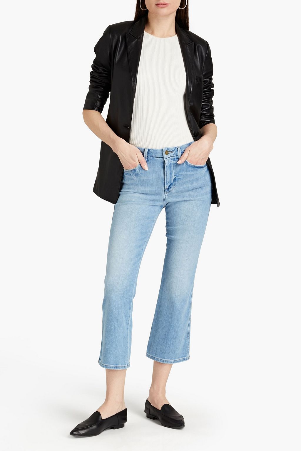 FRAME Le Crop high-rise kick-flare jeans