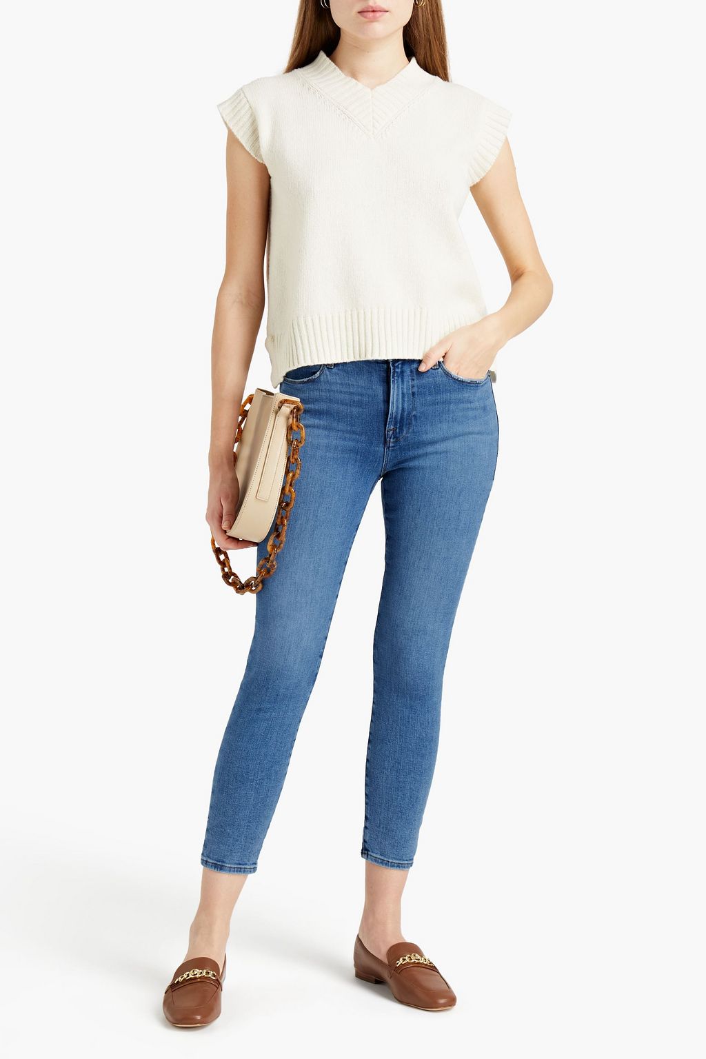 FRAME Le High cropped skinny jeans
