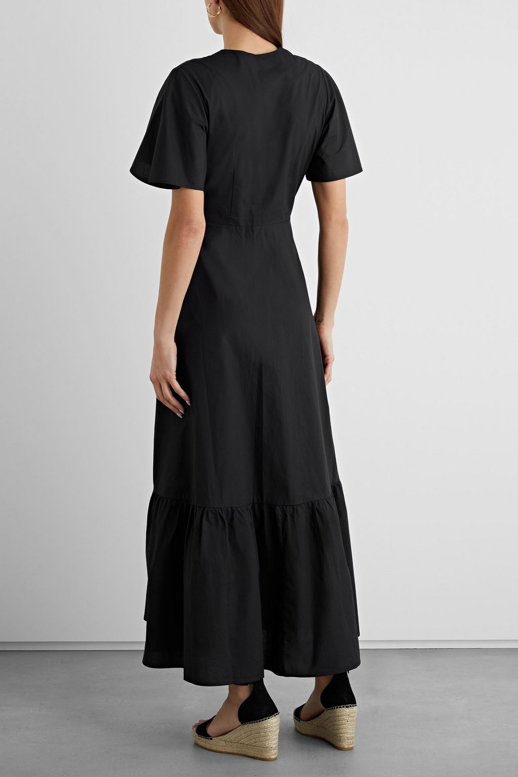 IRIS & INK Albertine gathered cotton-poplin maxi dress