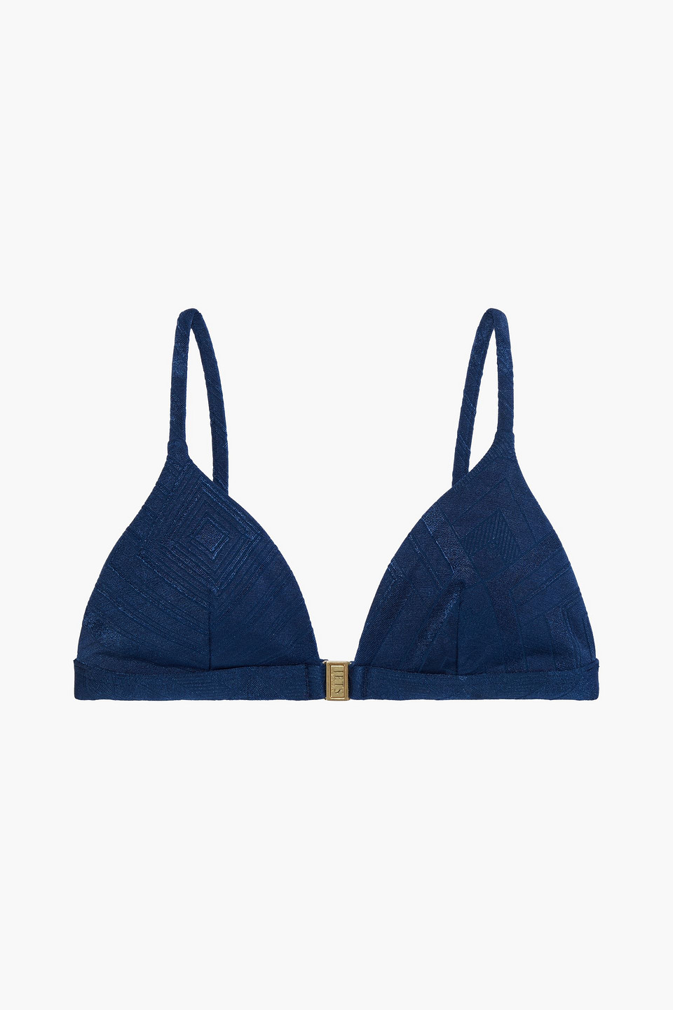 Jets Australia By Jessika Allen Woman Clarity Stretch-jacquard Triangle Bikini Top Indigo Size 8