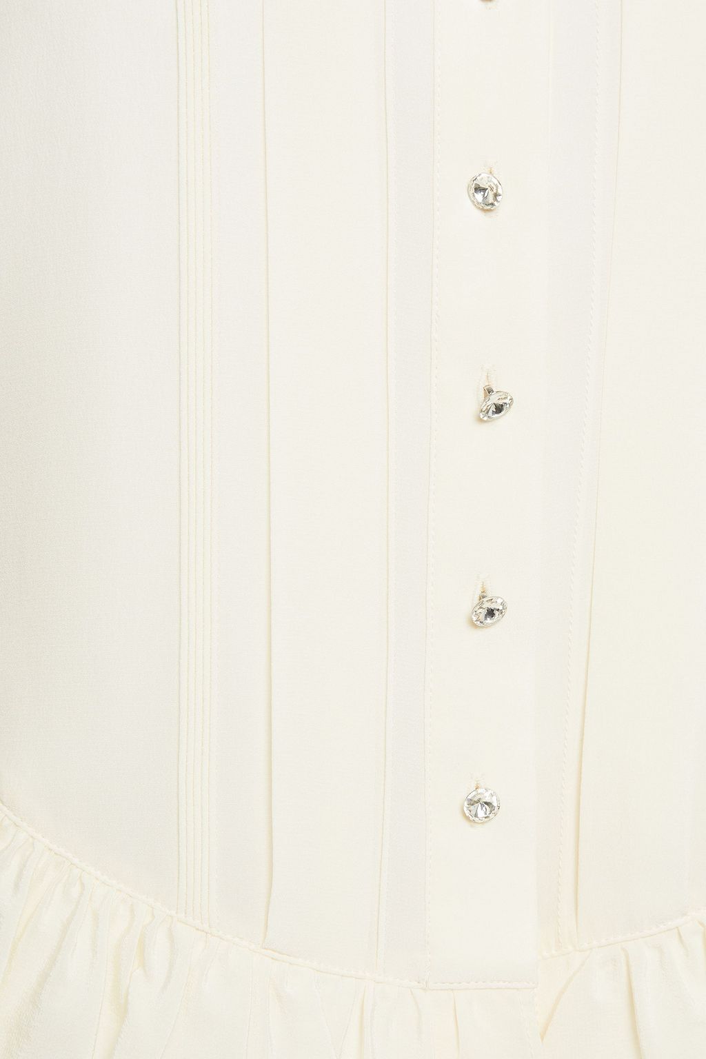 TORY BURCH Ruffled embellished silk crepe de chine blouse