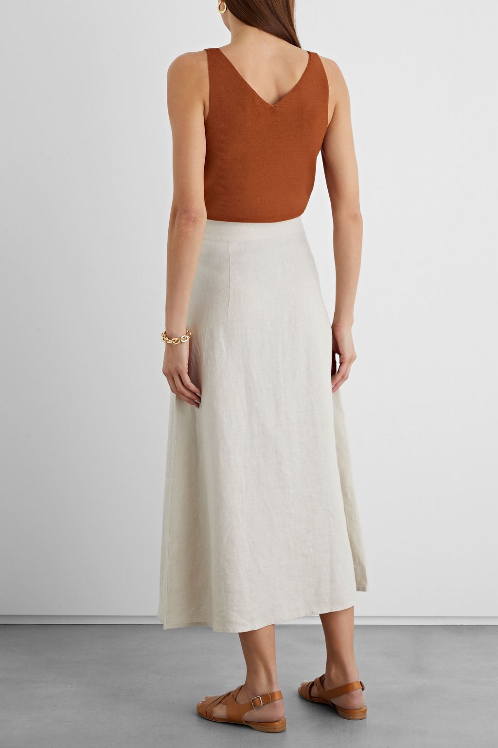 IRIS & INK Michelle linen midi skirt