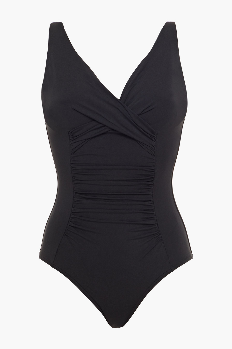 Jets Australia By Jessika Allen Woman Ruched Swimsuit Black Size 12