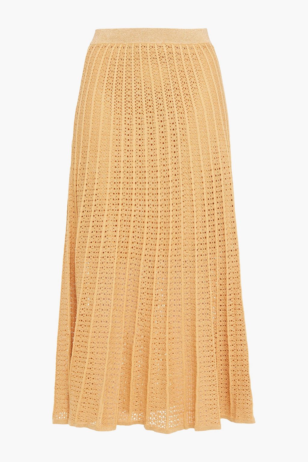Gold Metallic Pointelle Knit Midi Skirt Sale Up To 70 Off The Outnet Sandro The Outnet