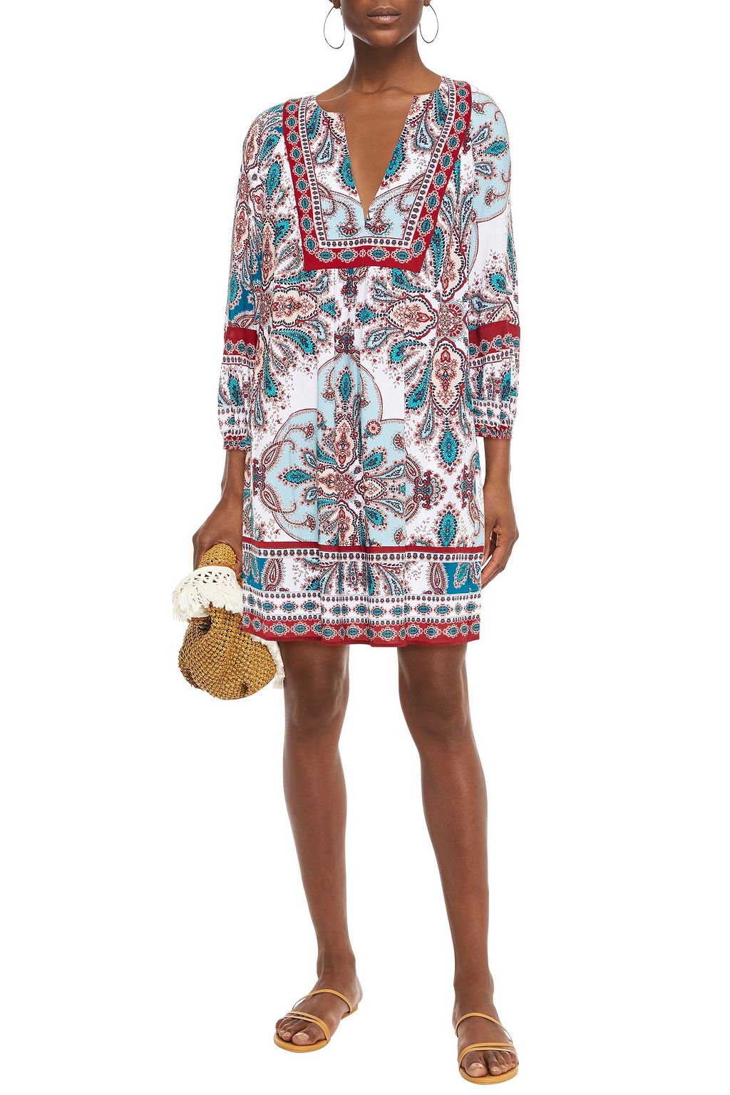 JETS AUSTRALIA BY JESSIKA ALLEN Reverie cutout printed woven beach dress