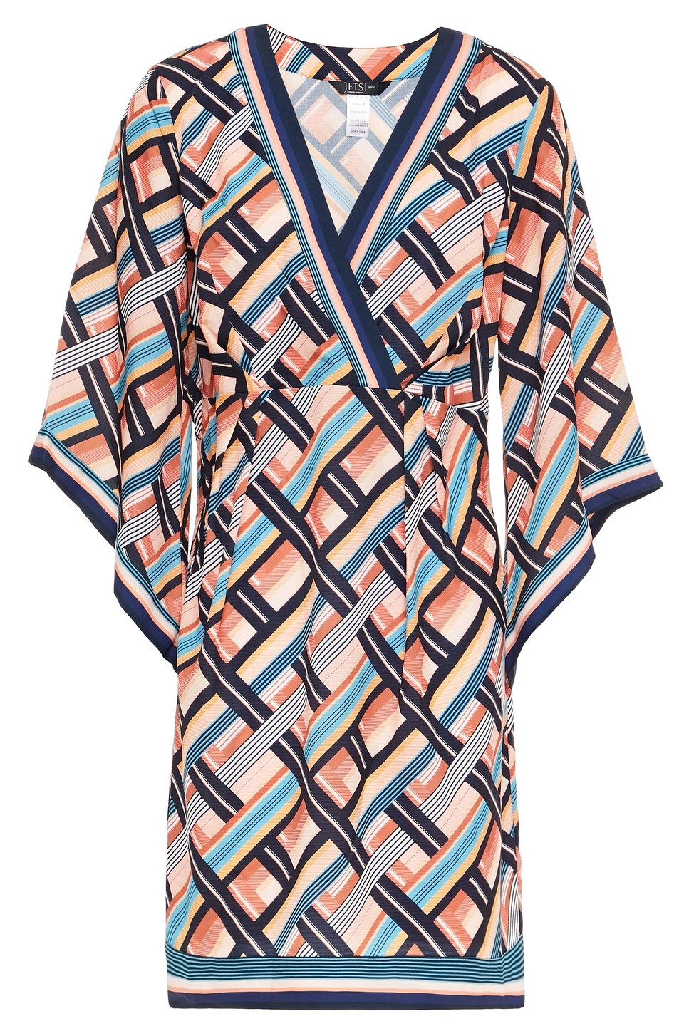 Jets Australia By Jessika Allen Woman Pleated Printed Crepe Kaftan Papaya Size S