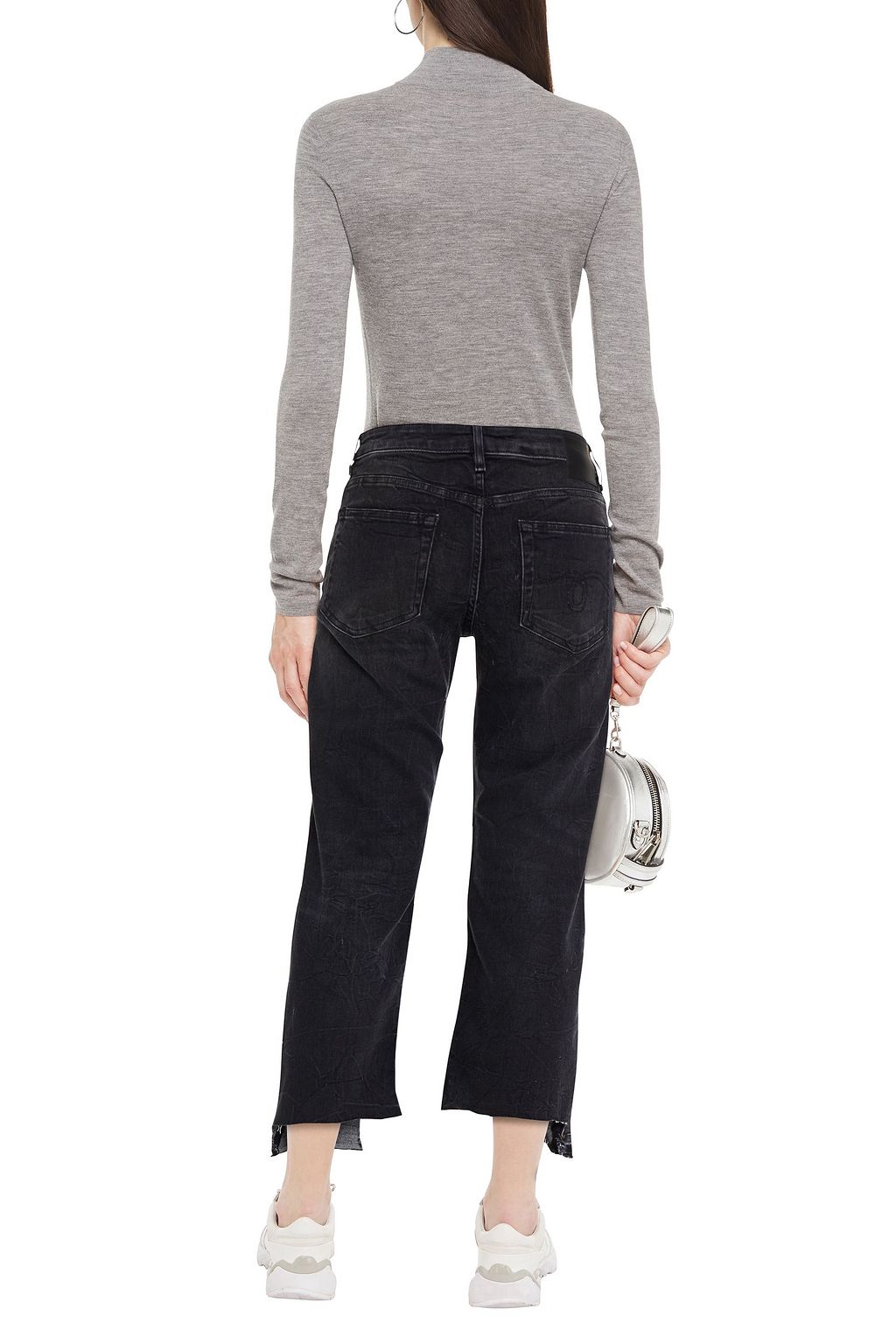 R13 Boy Straight cropped distressed low-rise straight-leg jeans