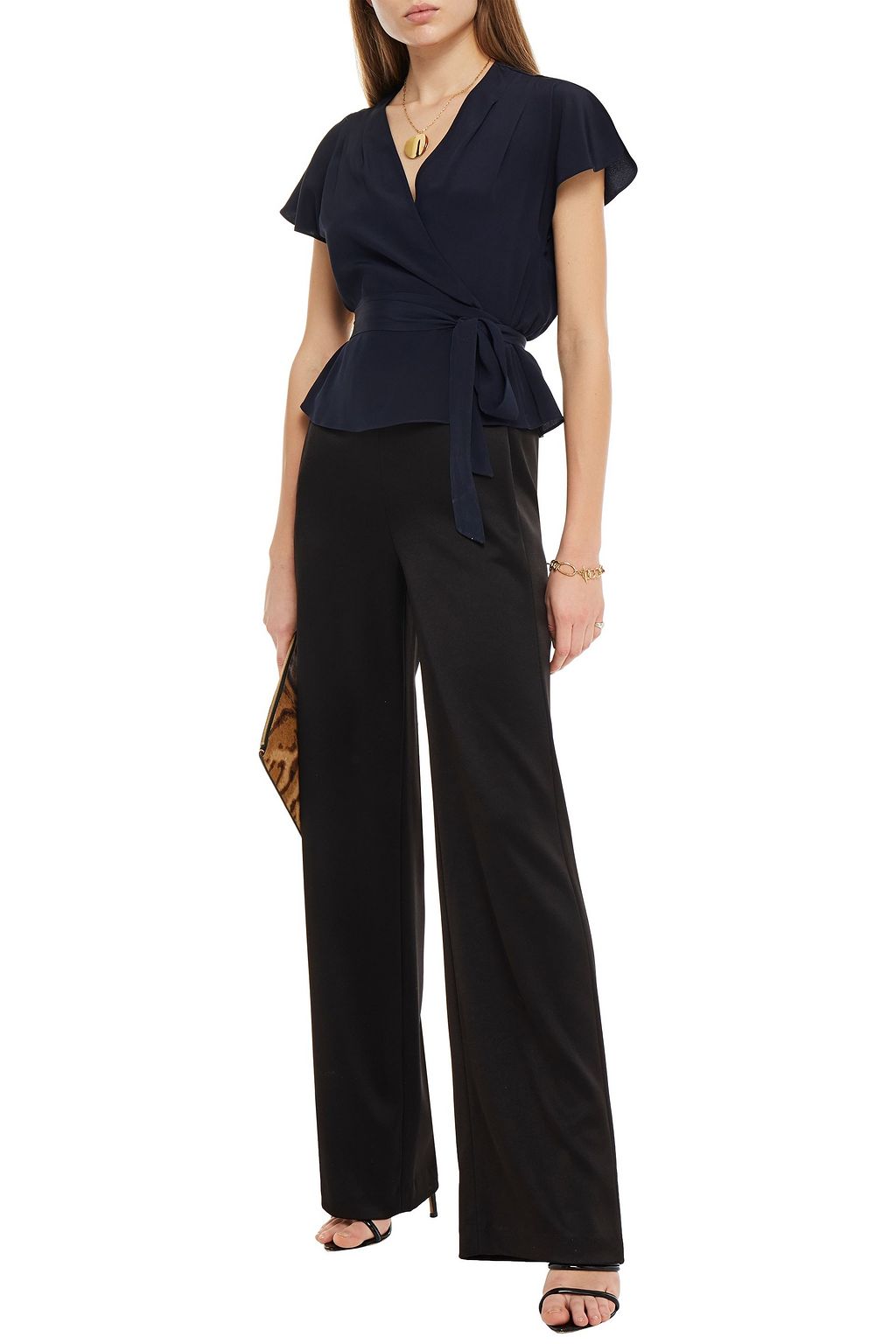 DIANE VON FURSTENBERG Silk-crepe wrap top