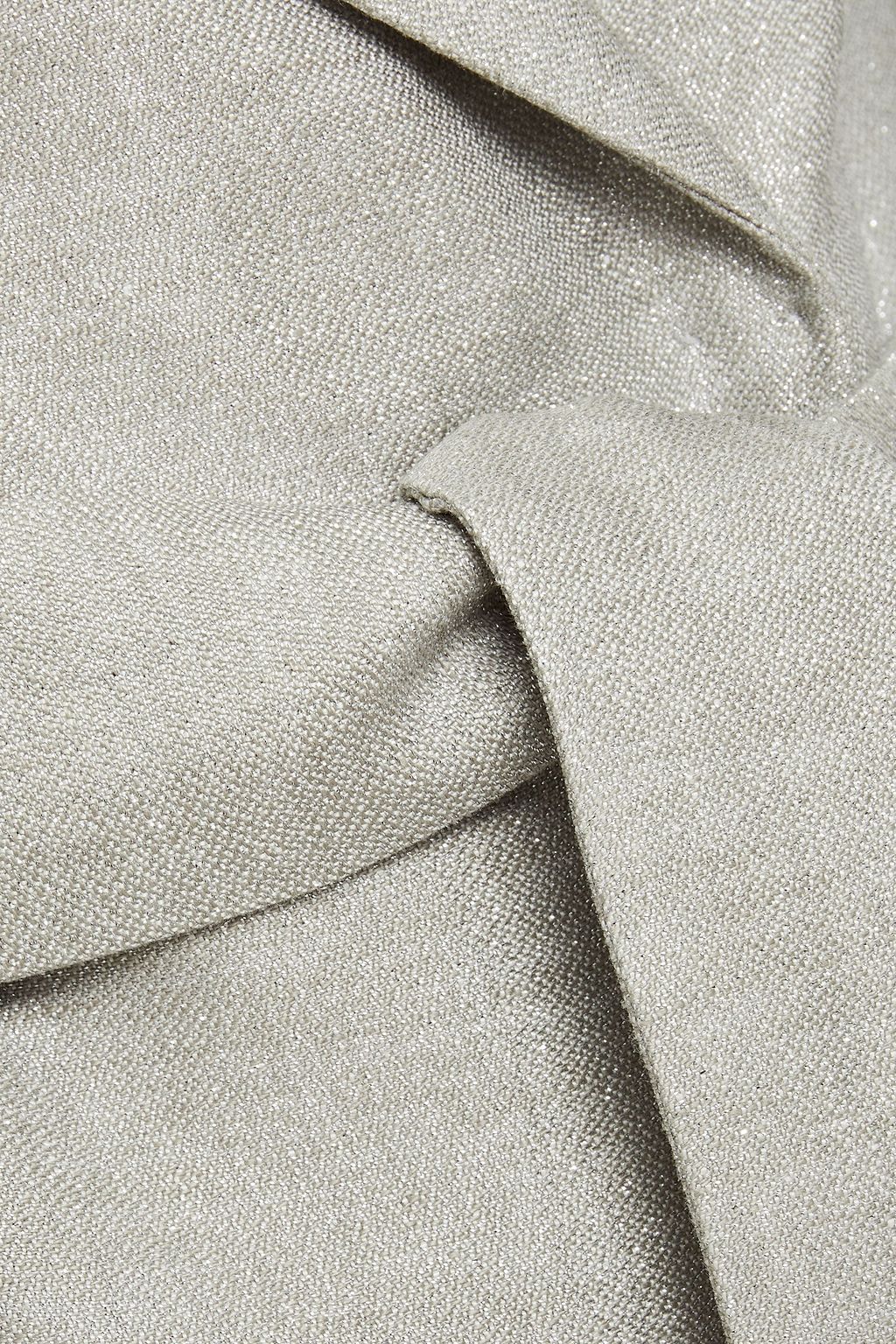 BRUNELLO CUCINELLI Belted bead-embellished metallic linen-blend coat