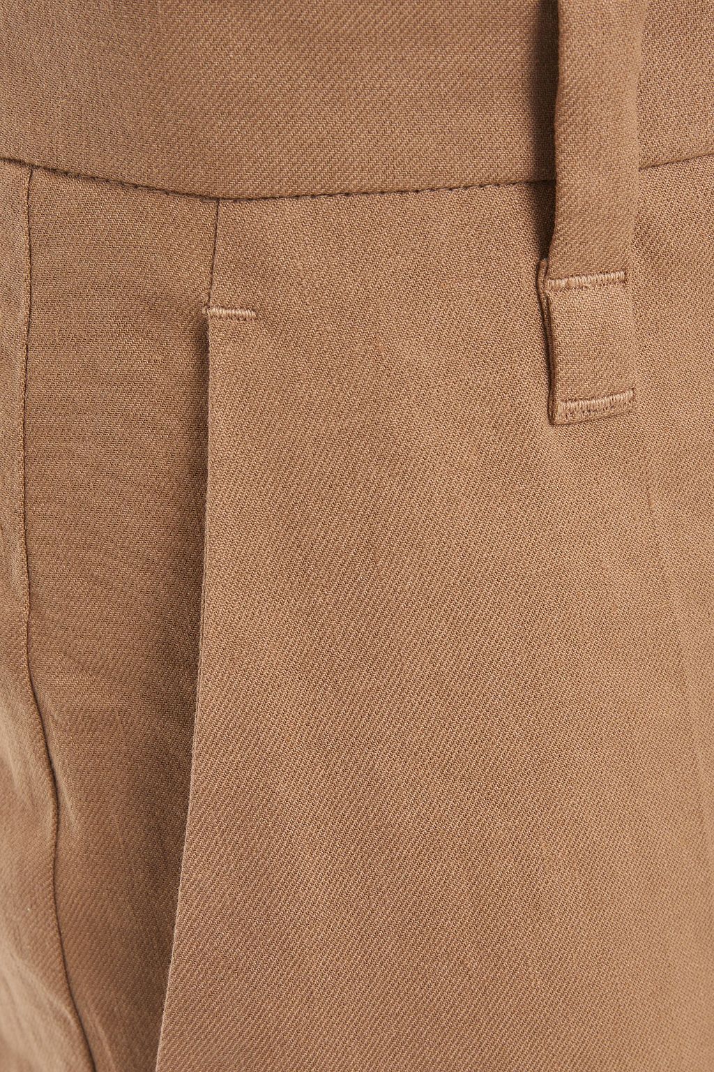 BRUNELLO CUCINELLI Cropped Hose mit geradem Bein aus Twill aus einer Leinenmischung
