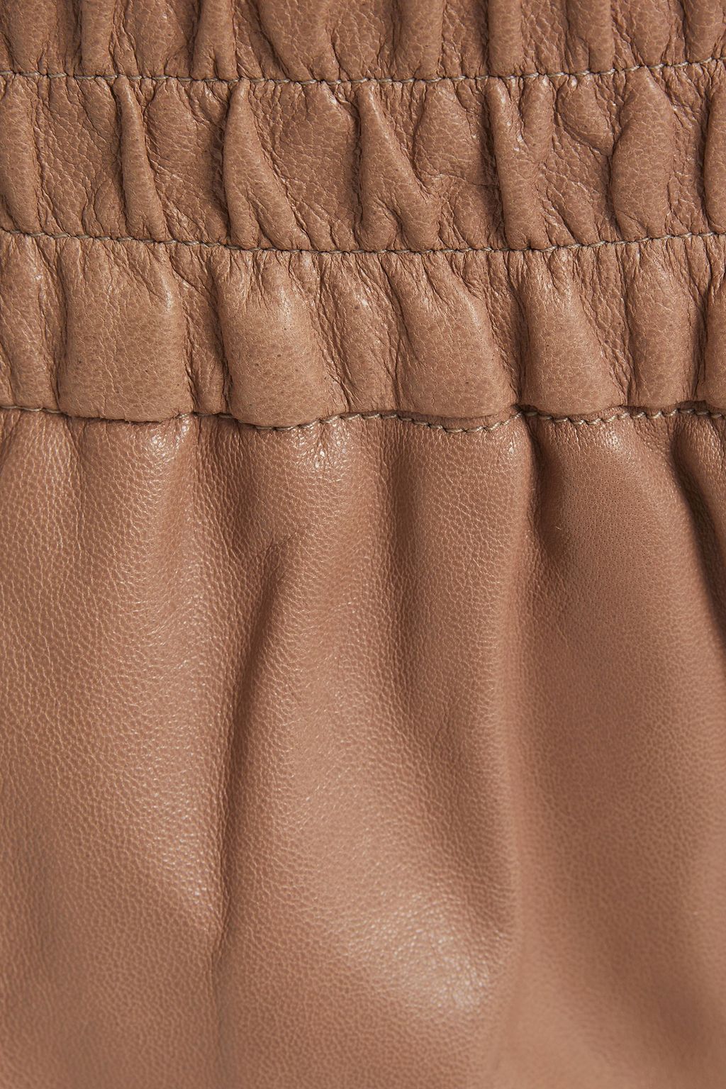 BRUNELLO CUCINELLI Gathered leather shorts