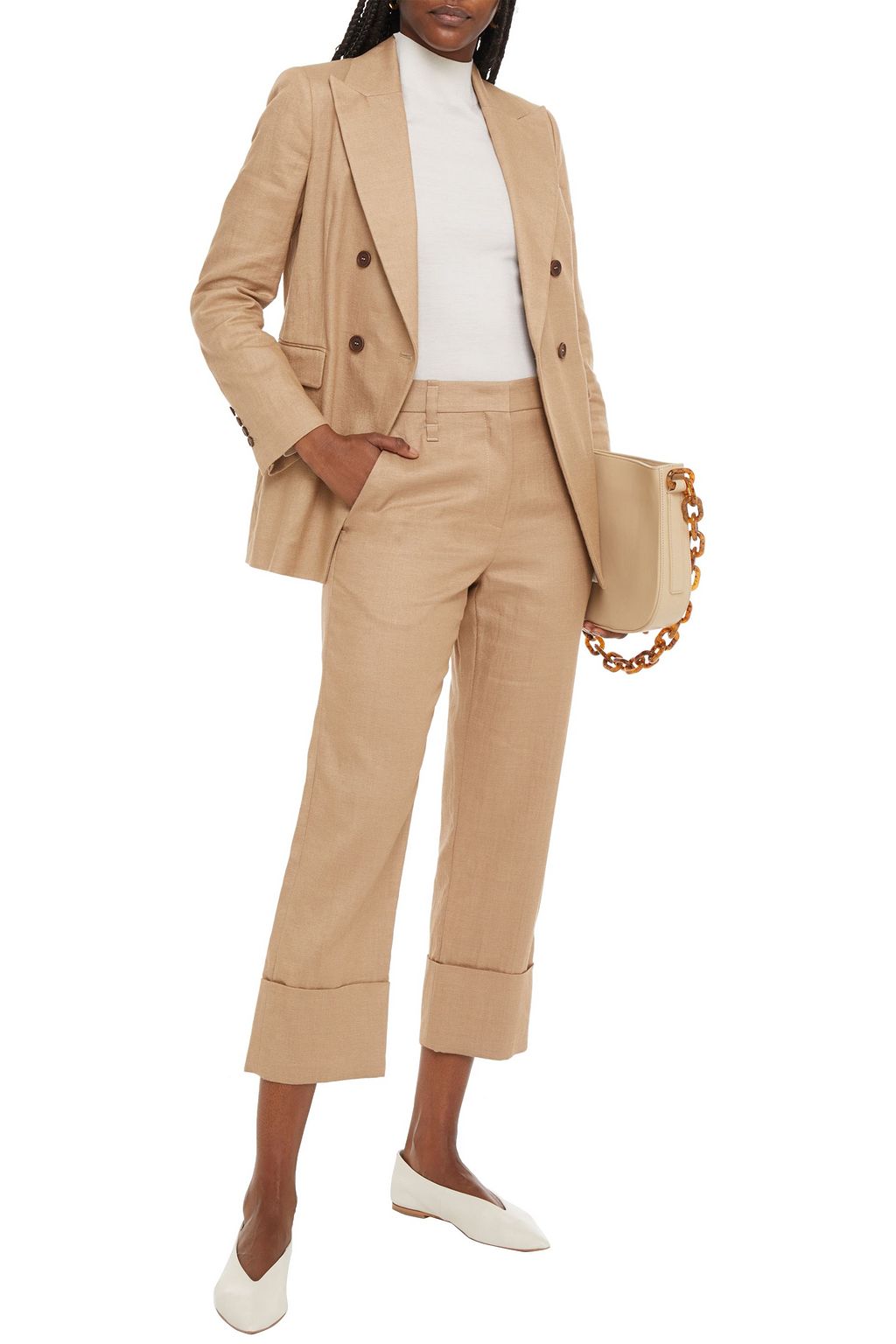 BRUNELLO CUCINELLI Cropped twill straight-leg pants