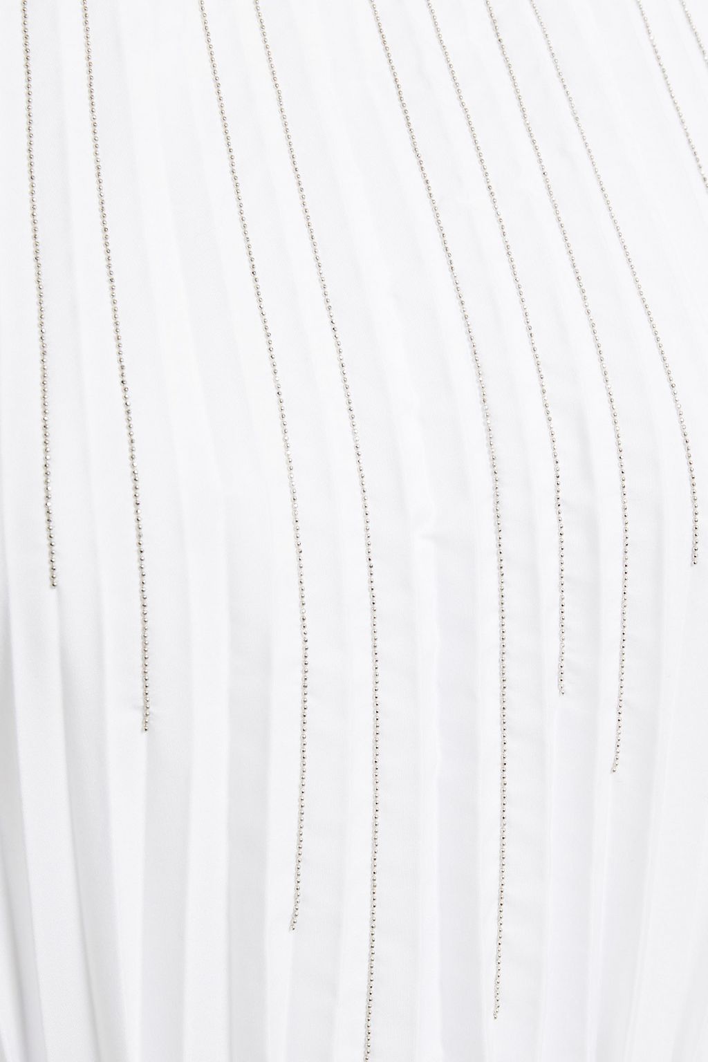 BRUNELLO CUCINELLI Belted bead-embellished pleated poplin dress
